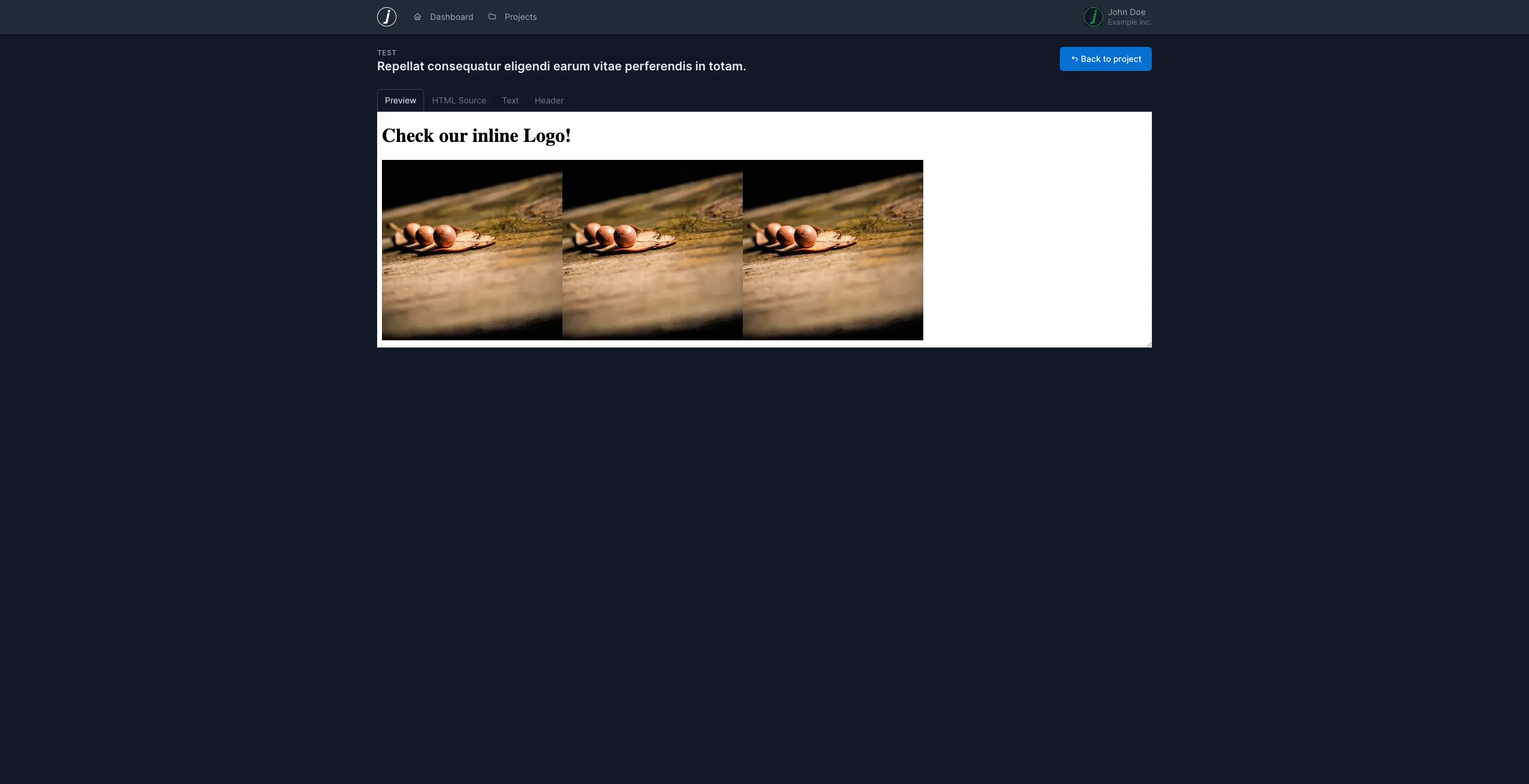 Email in Mailcatcher, showing a preview of the HTML content with inline images.